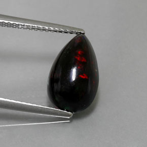 2.51캐럿 천연 멀티컬러 블랙 오팔, 배 모양, 13.3×8 mm, 불투명체
