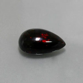 2.51캐럿 천연 멀티컬러 블랙 오팔, 배 모양, 13.3×8 mm, 불투명체