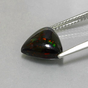 1.88캐럿 천연 멀티컬러 블랙 오팔, 트릴리언, 10.3×9.9 mm, 불투명체