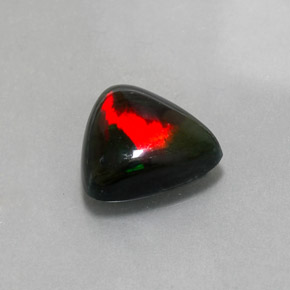 3.11캐럿 천연 멀티컬러 블랙 오팔, 트릴리언, 12.3×11.5 mm, 불투명체