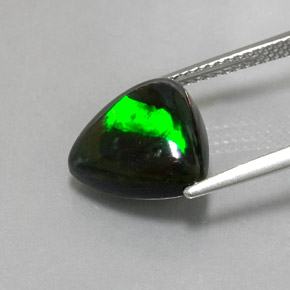 3.11캐럿 천연 멀티컬러 블랙 오팔, 트릴리언, 12.3×11.5 mm, 불투명체