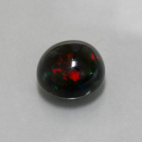3.78캐럿 천연 멀티컬러 블랙 오팔, 라운드 컷, 11.17 mm, 불투명체