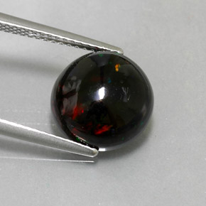 2.80캐럿 천연 멀티컬러 블랙 오팔, 라운드 컷, 11.02 mm, 불투명체