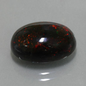 3.63캐럿 천연 멀티컬러 블랙 오팔, 타원형 컷, 14.1×10 mm, 불투명체