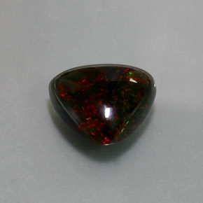 3.57캐럿 천연 멀티컬러 블랙 오팔, 트릴리언, 12.9×12.1 mm, 불투명체