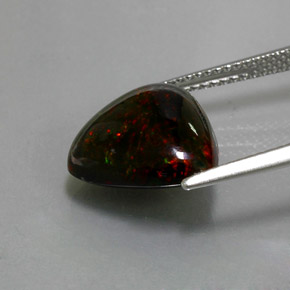 3.57캐럿 천연 멀티컬러 블랙 오팔, 트릴리언, 12.9×12.1 mm, 불투명체