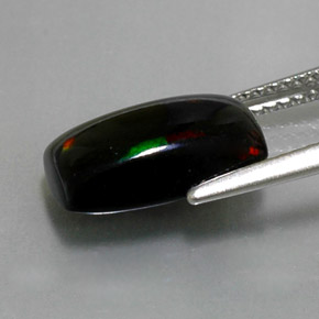 2.31캐럿 천연 멀티컬러 블랙 오팔, 바게트, 12.7×7.5 mm, 불투명체