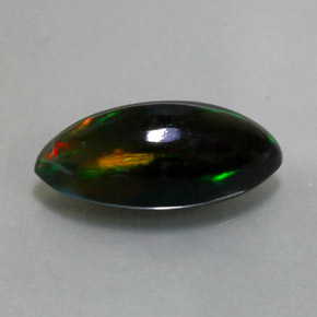 2.74캐럿 천연 멀티컬러 블랙 오팔, 마퀴즈, 15.3×7.1 mm, 불투명체