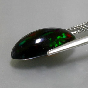 2.74캐럿 천연 멀티컬러 블랙 오팔, 마퀴즈, 15.3×7.1 mm, 불투명체