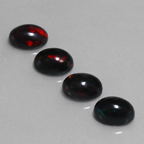 2.31캐럿 천연 멀티컬러 블랙 오팔 보석, 타원형 컷, 7×5 mm, 불투명체