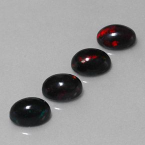2.31캐럿 천연 멀티컬러 블랙 오팔 보석, 타원형 컷, 7×5 mm, 불투명체