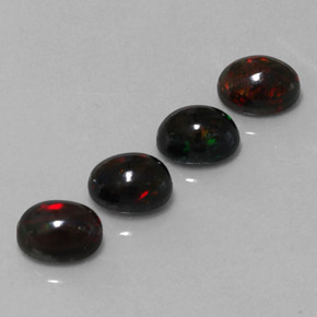 캐럿 천연 멀티컬러 블랙 오팔 보석, 타원형 컷, 8.2×6.2 mm, 불투명체