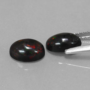 캐럿 천연 멀티컬러 블랙 오팔 보석, 타원형 컷, 6.9×5 mm, 불투명체