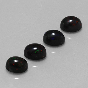 캐럿 천연 멀티컬러 블랙 오팔 보석, 타원형 컷, 5.9×4 mm, 불투명체