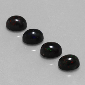 캐럿 천연 멀티컬러 블랙 오팔 보석, 타원형 컷, 5.9×4 mm, 불투명체