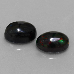 캐럿 천연 멀티컬러 블랙 오팔 보석, 타원형 컷, 6.9×5 mm, 불투명체