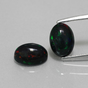 캐럿 천연 멀티컬러 블랙 오팔 보석, 타원형 컷, 7×5 mm, 불투명체