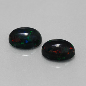 캐럿 천연 멀티컬러 블랙 오팔 보석, 타원형 컷, 7×5 mm, 불투명체