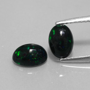 캐럿 천연 멀티컬러 블랙 오팔 보석, 타원형 컷, 6.9×5 mm, 불투명체