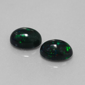 캐럿 천연 멀티컬러 블랙 오팔 보석, 타원형 컷, 6.9×5 mm, 불투명체