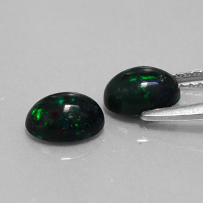 캐럿 천연 멀티컬러 블랙 오팔 보석, 타원형 컷, 6.9×5 mm, 불투명체