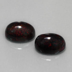 캐럿 천연 멀티컬러 블랙 오팔 보석, 타원형 컷, 9×7.1 mm, 불투명체
