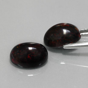 캐럿 천연 멀티컬러 블랙 오팔 보석, 타원형 컷, 9×7.1 mm, 불투명체