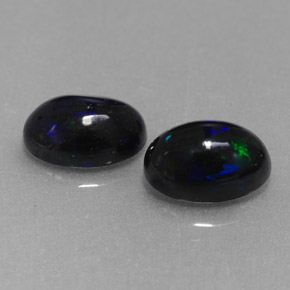 캐럿 천연 멀티컬러 블랙 오팔 보석, 타원형 컷, 7.1×5 mm, 불투명체