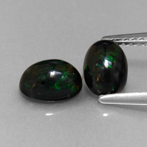 캐럿 천연 멀티컬러 블랙 오팔 보석, 타원형 컷, 7×5 mm, 불투명체
