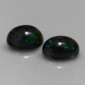 캐럿 천연 멀티컬러 블랙 오팔 보석, 타원형 컷, 7×5 mm, 불투명체