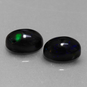 캐럿 천연 멀티컬러 블랙 오팔 보석, 타원형 컷, 7.1×5 mm, 불투명체