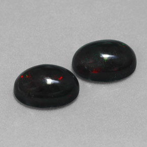 캐럿 천연 멀티컬러 블랙 오팔 보석, 타원형 컷, 7×5 mm, 불투명체