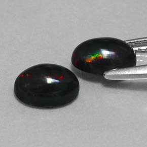 캐럿 천연 멀티컬러 블랙 오팔 보석, 타원형 컷, 7×5 mm, 불투명체