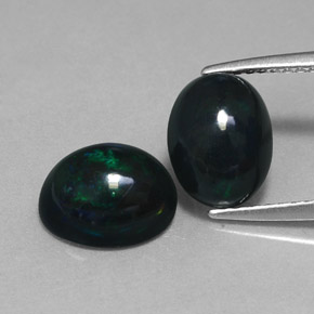 캐럿 천연 멀티컬러 블랙 오팔 보석, 타원형 컷, 9×7 mm, 불투명체