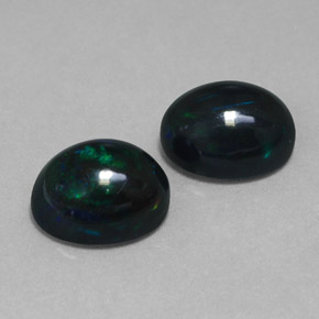 캐럿 천연 멀티컬러 블랙 오팔 보석, 타원형 컷, 9×7 mm, 불투명체