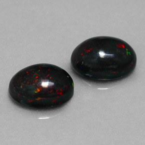 캐럿 천연 멀티컬러 블랙 오팔 보석, 타원형 컷, 7×5 mm, 불투명체