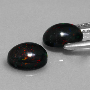 캐럿 천연 멀티컬러 블랙 오팔 보석, 타원형 컷, 7×5 mm, 불투명체