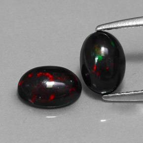 캐럿 천연 멀티컬러 블랙 오팔 보석, 타원형 컷, 7×5 mm, 불투명체