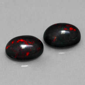 캐럿 천연 멀티컬러 블랙 오팔 보석, 타원형 컷, 7×5 mm, 불투명체