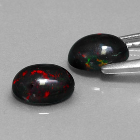 캐럿 천연 멀티컬러 블랙 오팔 보석, 타원형 컷, 7×5 mm, 불투명체