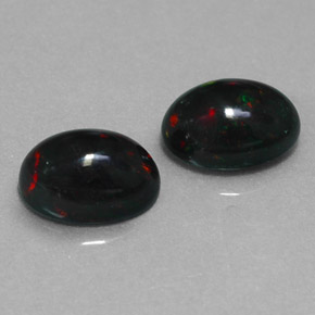 캐럿 천연 멀티컬러 블랙 오팔 보석, 타원형 컷, 7×5 mm, 불투명체