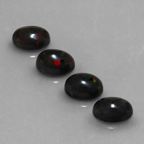 캐럿 천연 멀티컬러 블랙 오팔 보석, 타원형 컷, 6.9×5 mm, 불투명체