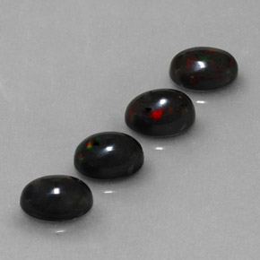 캐럿 천연 멀티컬러 블랙 오팔 보석, 타원형 컷, 6.9×5 mm, 불투명체