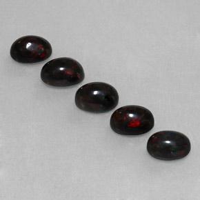 2.70캐럿 천연 멀티컬러 블랙 오팔 보석, 타원형 컷, 7×5 mm, 불투명체