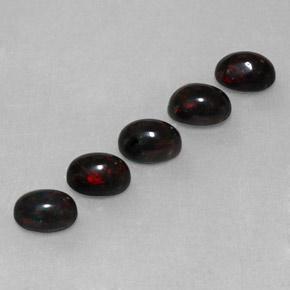 2.70캐럿 천연 멀티컬러 블랙 오팔 보석, 타원형 컷, 7×5 mm, 불투명체