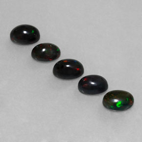 캐럿 천연 멀티컬러 블랙 오팔 보석, 타원형 컷, 6.9×5 mm, 불투명체