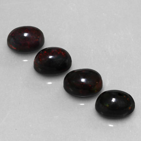 캐럿 천연 멀티컬러 블랙 오팔 보석, 타원형 컷, 8.1×6.1 mm, 불투명체