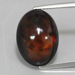 6.02캐럿 천연 멀티컬러 블랙 오팔, 타원형 컷, 15.3×11.4 mm, 불투명체