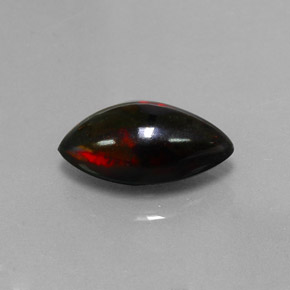 3.06캐럿 천연 멀티컬러 블랙 오팔, 마퀴즈, 15.4×8 mm, 불투명체