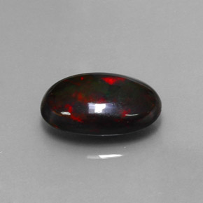 3.80캐럿 천연 멀티컬러 블랙 오팔, 타원형 컷, 15.2×9.5 mm, 불투명체